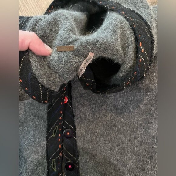 Free people xs angora rare hoodie blended elbow patch - Picture 4 of 5